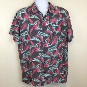 Flomotion Gray Floral Print Button Down Shirt